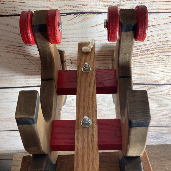 Vintage EUC Wooden 2 Horses & Wagon Pull Toy - Picture 12 of 12